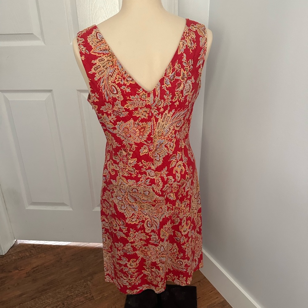 Size 6 Boston Proper floral print linen dress - Picture 7 of 8